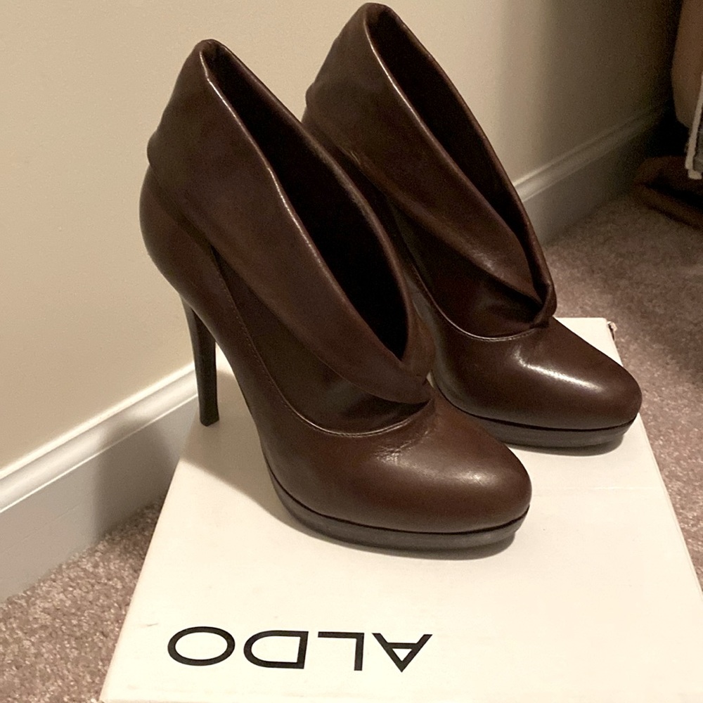 ALDO Heasley Brown Leather High Heels size 38